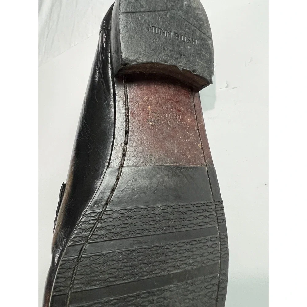 Nunn Bush Kiltie Tassel Loafers Mens 12 M Black Leather Moc Toe Dress Shoes‎ A52